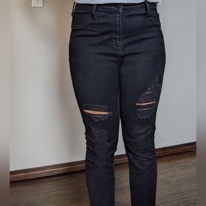 High Waisted Distressed Jeggings
